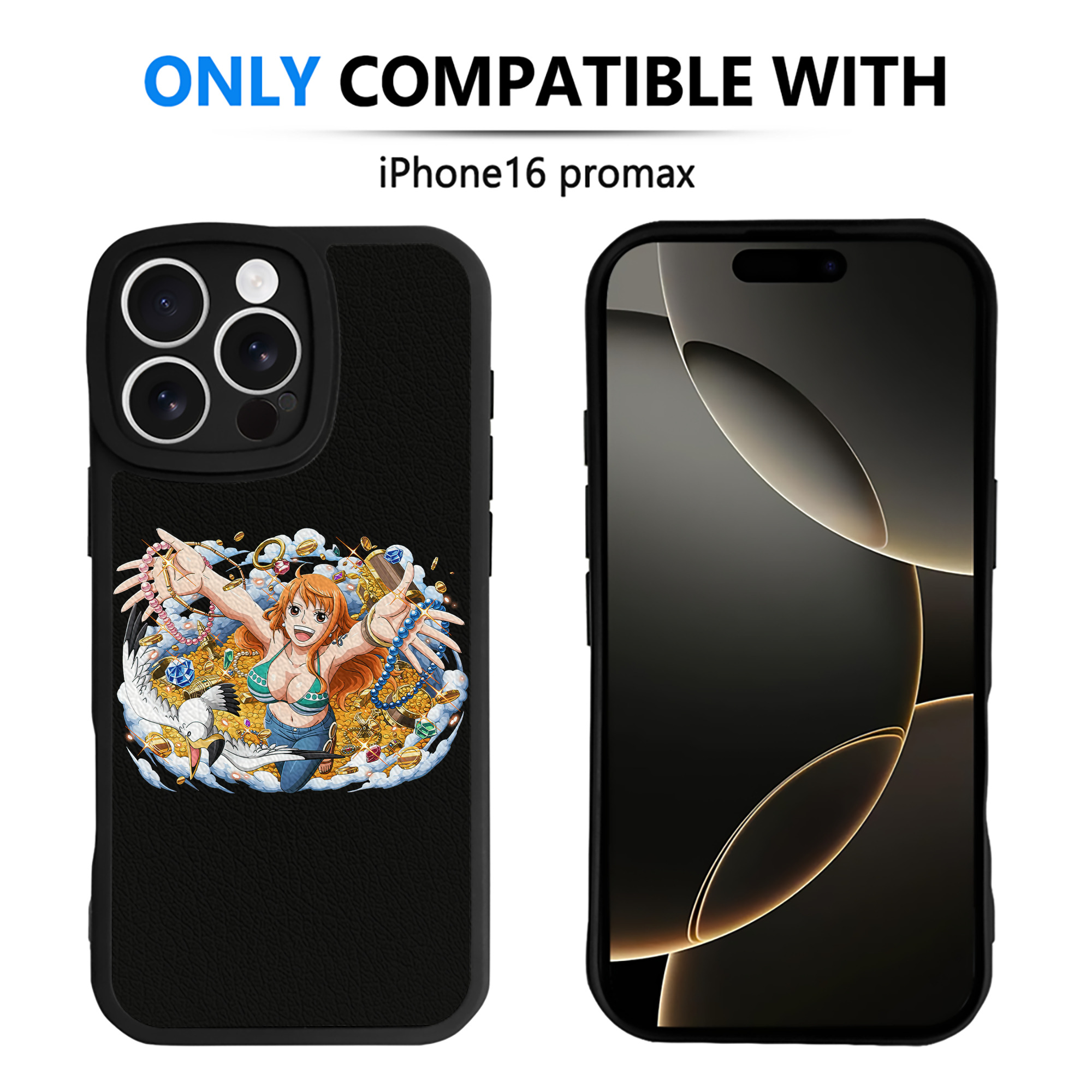 （画像用） ワンピース ナミ ONE PIECE Nami 【iPhone 16シリーズ対応】シリコンスマホケース（レザー調） 材質：シリコン